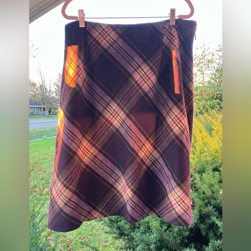 Tribal A-Line Skirt in Purple Plaid